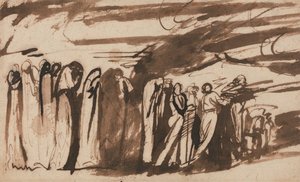 Een processie van de verdoemden - Studie voor de verdoemden in Dante